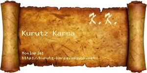 Kurutz Karsa névjegykártya